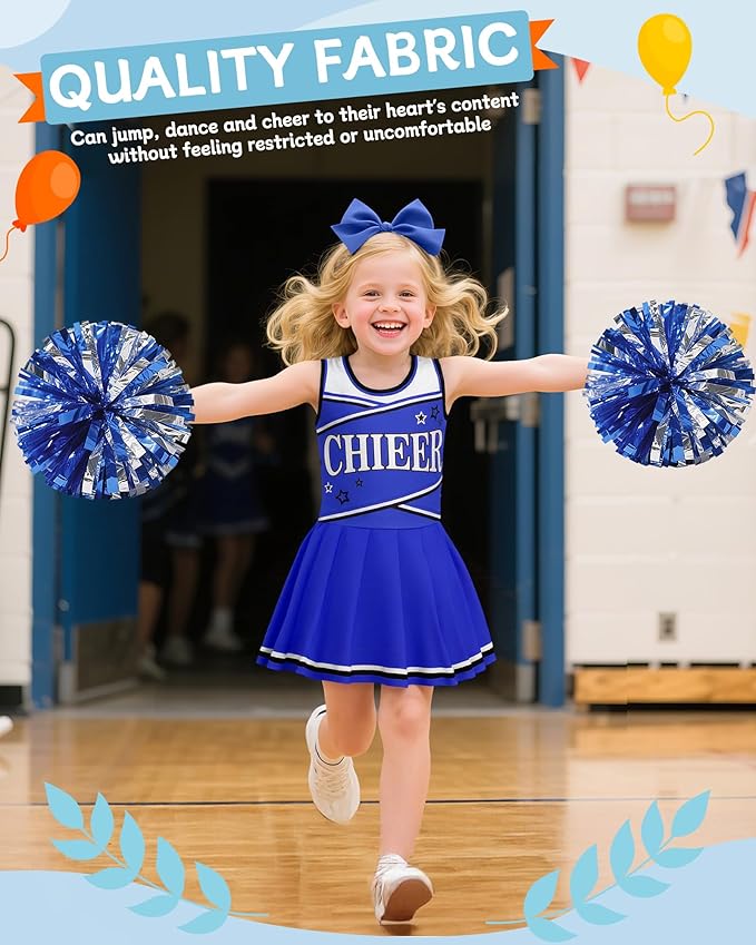 JenPen Cheerleader Costume Set Cheerleading Outfit Cheer Uniform Dress Cosplay for Halloween Party Gifts 3-9 Years