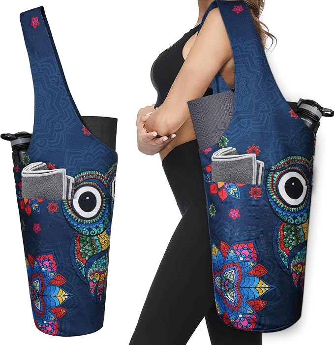 Yoga Mat Bag - Long Tote with Pockets - Holds More Yoga Accessories - Yoga Bag Fit Most Size Mats - Yoga Mat Carrier