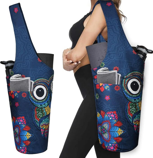 Yoga Mat Bag - Long Tote with Pockets - Holds More Yoga Accessories - Yoga Bag Fit Most Size Mats - Yoga Mat Carrier