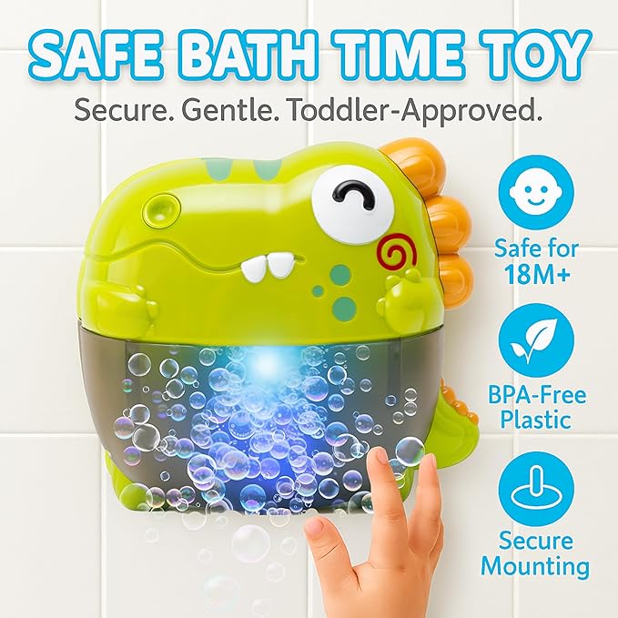 Bath Bubble Machine - Bath Toys | Bathtub Bubble Machine, Light Up Bubbles Maker for Bathtub - Bubbles Bath Maker with Lights & Music - Strong Suction BPA Free