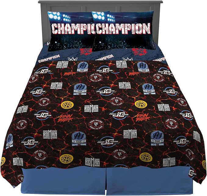 Franco NB1848 Kids Bedding Soft Microfiber Sheet Set, 4 Piece Full Size, WWE Super Stars