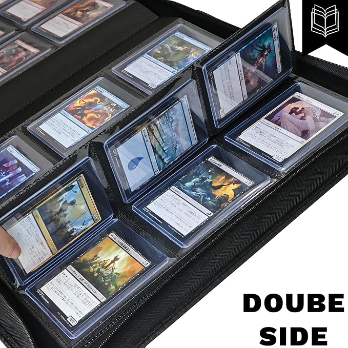 Top Loader Binder 9 Pocket,Holds 324 Top Loaders,Toploaders Binder 9 Pocket for 3" x 4"Rigid Cards,Double Sided Card Binder Abulm in 3"x4"Toploaders for Trading Cards