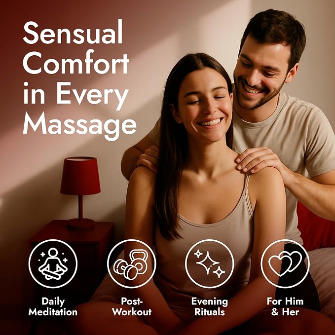 H'ana Sensual Massage Oil for Date Night - Gently Warming, Soothing & Hydrating, Crafted with 100% Pure Vanilla Body Oil for Cozy Moments and Bedtime Therapy (6.76 Fl Oz)