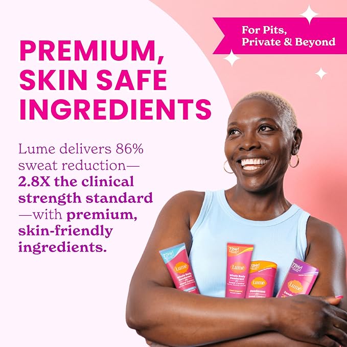 Lume Whole Body Deodorant Plus Sweat Control - Smooth Cream Tube - 72 Hour Odor And Sweat Control - Baking Soda Free, Skin Loving - 3.0 ounce (Lavender Sage)