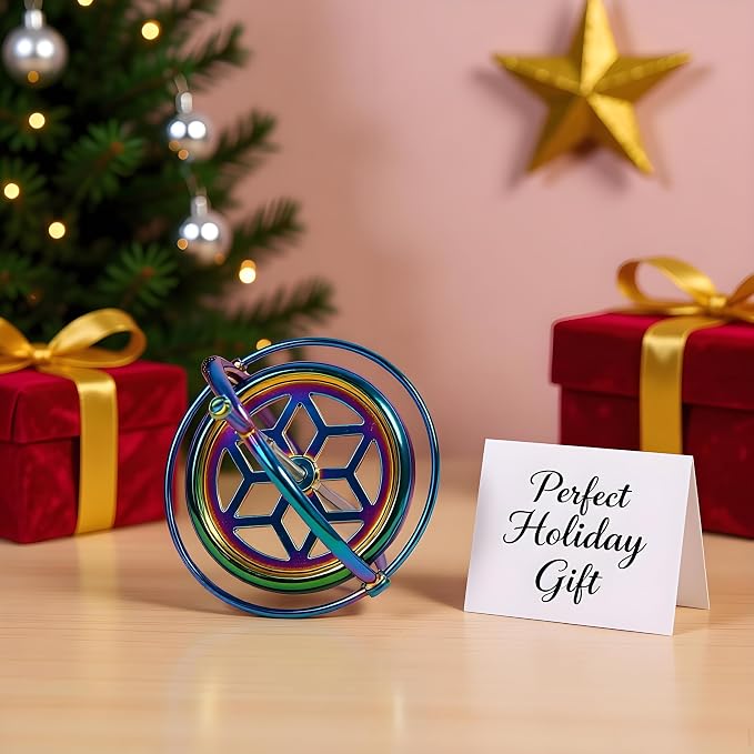 Joytech Precision Gyroscope Kill Time Metal Anti-Gravity Spinner Balance Toy Colorful JA05