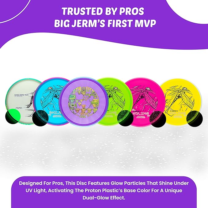 AxiomParticle Glow Tempo Disc Golf - Proton Glow Disc Golf Disc - Triple Foil Design - 166-175g - Jeremy Koling Edition - Color May Vary