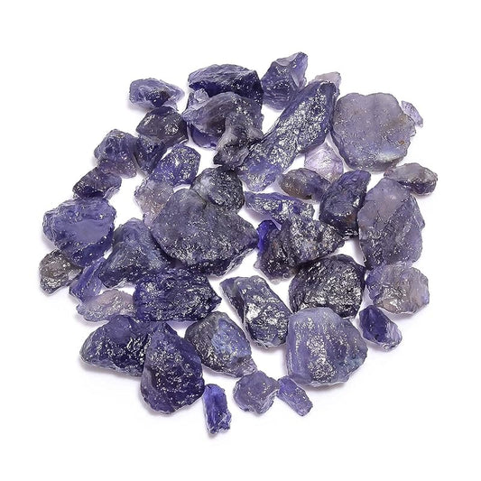50 carats Raw Iolite Rough Gemstone, Natural Crystals, Healing Stones, Wholesale Lot, Jewelry Making Supply, Rock Collection, Strength Stone, 12 to 18mm, 5 to 6 pcs