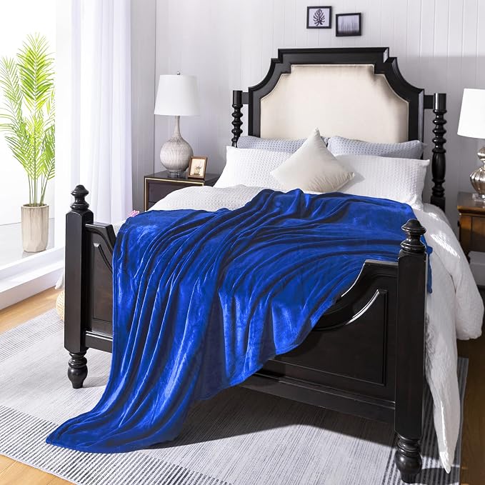 Royal blue Fleece Plush Throw Blanket 90"x90"for Couch Fuzzy Cozy Flannel | Super Soft Lightweight Microfiber Blanket for Sofa Bed bedroom Home Decor All Season,Birthday Gifts for Women Mom Adult