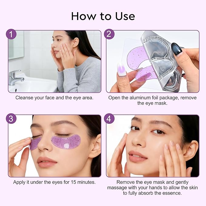 Under Eye Patches - 30 Pairs Retinol Eye Mask Patches for Dark Circles, Puffy Eyes, Wrinkles - Mothers Day Birthday Gifts for Women - Gel Eye Patches Skin Care Spa Gifts for Woman