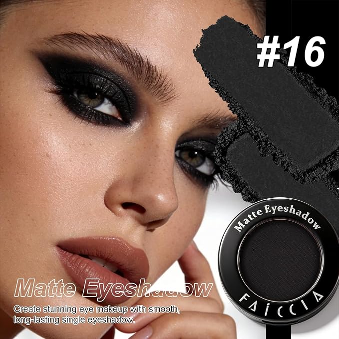 Single Eyeshadow, Gothic Pearl Matte Finish, Highly Pigmented Blendable Pressed Powder Eye Shadow for Women, Versatile for Stage Plays, Theatrical Performances & Dramatic Looks #16