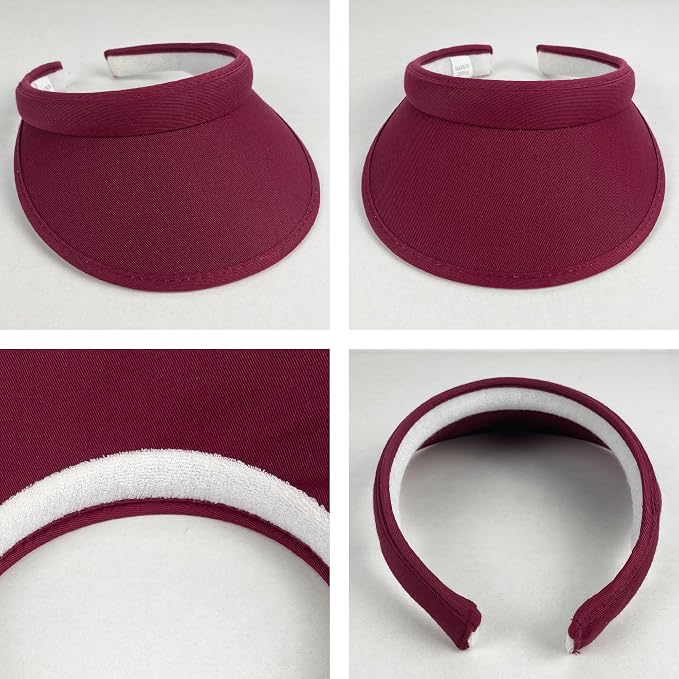2 Pack Sun Visor Hats Women Men Clip On Wide Brim Visors Hat Outdoor Sports Golf Beach Travel Tennis Caps