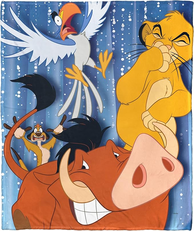Northwest Disney 100 Silk Touch Throw Blanket, 50" x 60", Embarrassed Pumba