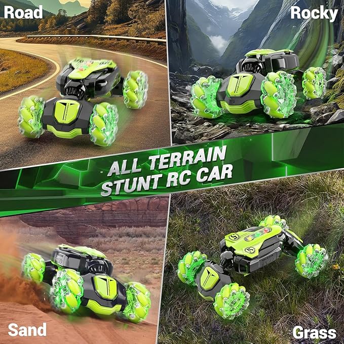 Gesture Sensing Rc Stunt Car,Remote Control Car 2.4ghz 4wd 360 Degree Rotating Transform with Lights Music,Kids Toys for Boys 4-7,3-6 Year Old Boy Birthday Gift & 3-12 Best Gift for Kids