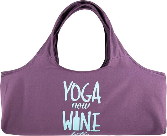 Wild Essentials Yoga Bag, Exercise, Tote, Large Carrier, Shoulder Strap, Inner Pocket, Fits Most Mats, Recycled Cotton Canvas
