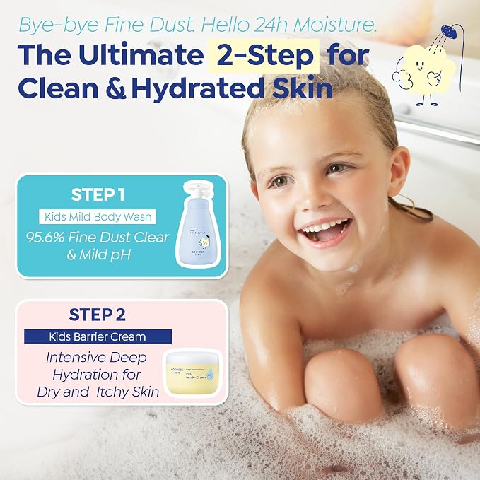 GOONGBE Kids Barrier Moisturizing Cream – Ceramide Repair for Dry, Rough, Sensitive Skin – 1% Panthenol & Cica, Liposome Fast-Absorb Non-Sticky Formula for Face & Body – Allergen-Free 6.09 oz