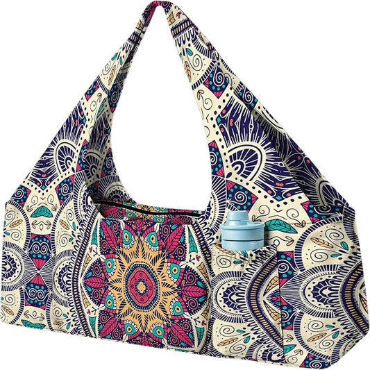 Yoga Mat Bag Large Yoga Bag and Carrier with Strap Zipper and Pockets Fits All Your Stuff Yoga Tote Pilates Bags for Women Fit Most Size Mats