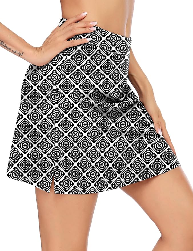 Ekouaer Women's Active Performance Skort Lightweight Skirt for Golf Tennis | Built-in Shorts, A Line, High Waisted, Tummy Control, Pickleball, Running, Workout, Sports, Skorts for Woman