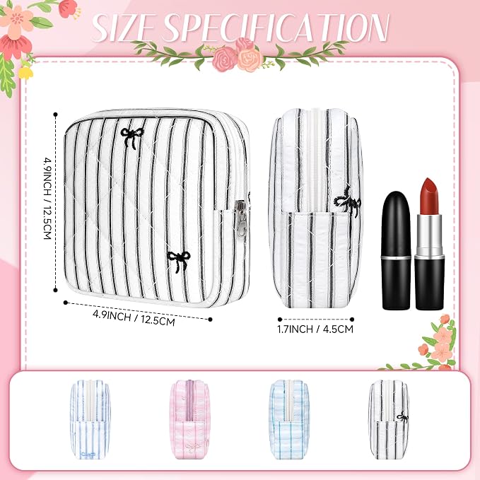 Likesing Quilted Period Bag, Period Pouches for Teen Girls Womens, Portable Floral Print Sanitary Napkin Storage Bag Feminine Emergency Tampon Pad Pouch(Pink Dot Clash)