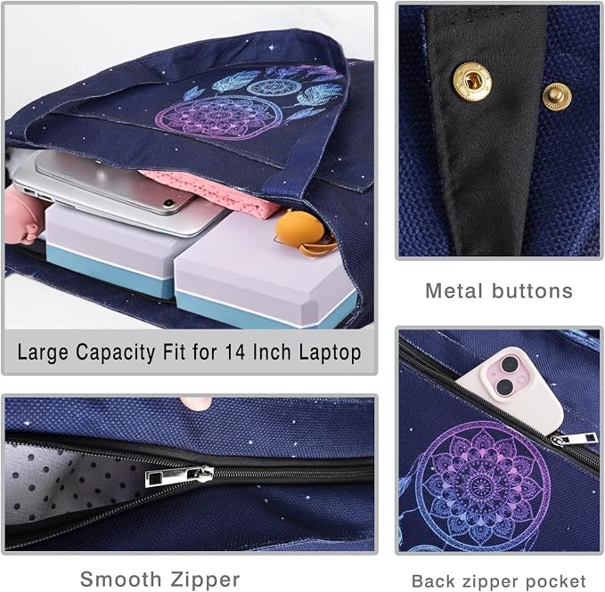 Yoga Mat Bag Yoga Bags and Carriers Fits All Your Stuff Yoga Tote Bag with Zipper Pocket Yoga Mat Carrier Pilates Bag Take in Out Mat Easily