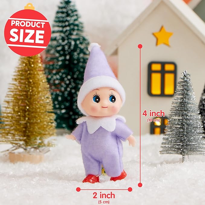 JOYIN 1 Pack Christmas Purple Tiny Elf Soft Plush Toy for Adults Kids Accessories Party Favors Xmas Party Supplies Christmas Decor, Xmas Gift