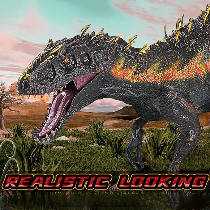 Large Realistic Tyrannosaurus Rex Toy, 15.7 inch T-REX Dinosaur Colletion, Kids' Play Dinosaur & Prehistoric Creature Figures with Moveable Jaw, Red, Ages 8+
