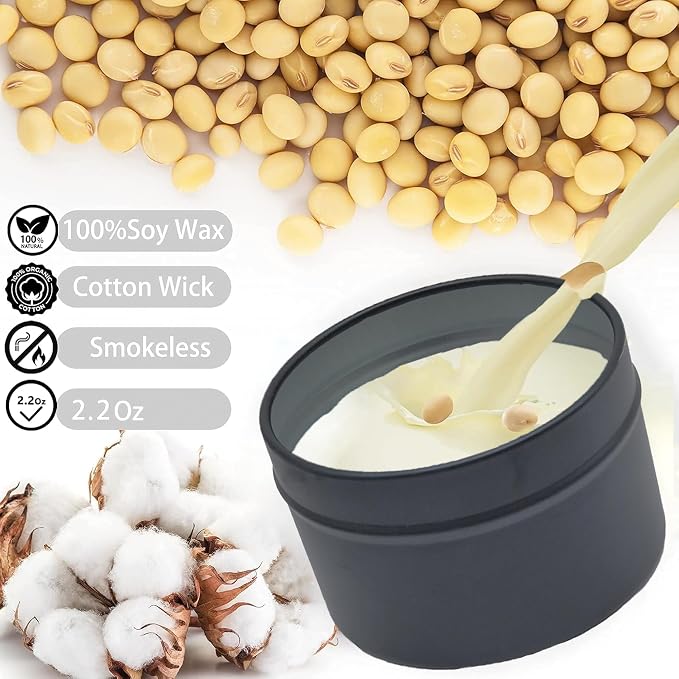 Ocean Breeze Scented Candle – 2.2oz Travel Tin Soy Wax Candle, Fresh & Clean Scent for Home, Meditation & Stress Relief