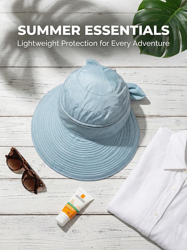 2-in-1 Women’s Sun Visor Sun Hat Zipper Off Ponytail Friendly, Lightweight Quick Dry, Summer UV Protection