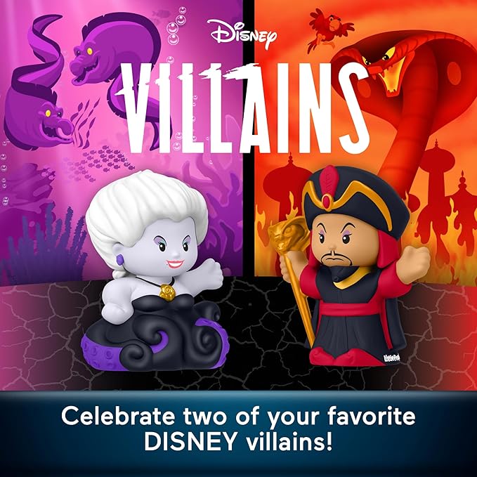Little People Collector Disney Villains Jafar & Ursula Special Edition Set for Fans, 2 Character Figures in a Display Package