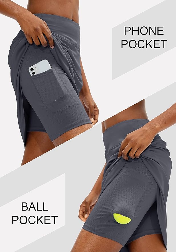 Women's 20" Knee Length Skorts Skirts UPF50+ Athletic Tennis Golf Skirt for Women Casual Summer Skirts