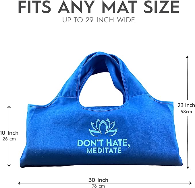 Wild Essentials Yoga Bag, Exercise, Tote, Large Carrier, Shoulder Strap, Inner Pocket, Fits Most Mats, Recycled Cotton Canvas