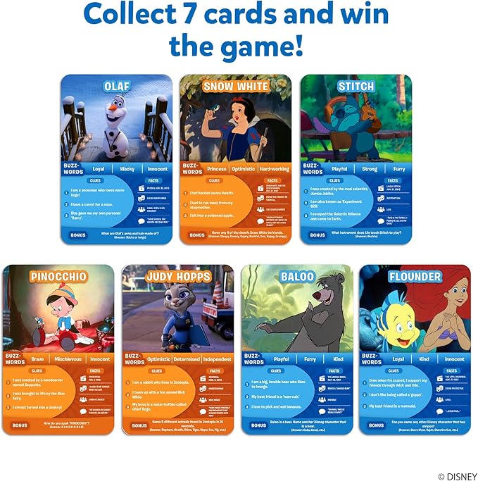 Skillmatics Guess in 10 Disney, Card Game for Girls, Boys, Kids, Teens, Adults Who Love Cinderella, Mickey Mouse, Moana, Travel Toy, Gifts for Ages 6, 7, 8, 9 and Up