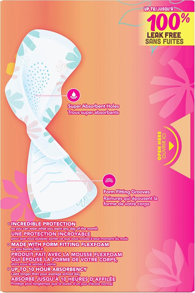 Always Radiant Teen Pads, Size 1, Regular, with Wings, Unscented, 42 Count (Pack of 2)