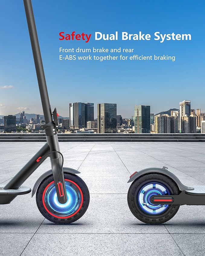 NAVIC Electric Scooter with Dual Suspension/Braking, 350W/500W Motor, 19/22 Mph,Max 22/25/27/49Miles Range, Foldable E Scooter for Adults with App