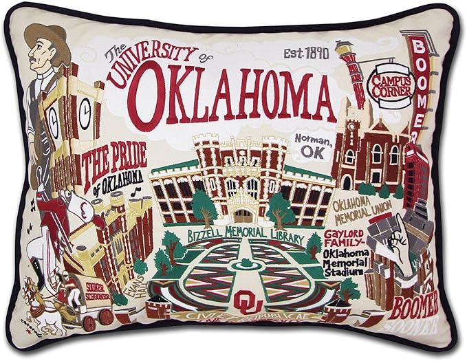 Catstudio University of Oklahoma Collegiate Embroidered Decorative Throw Pillow