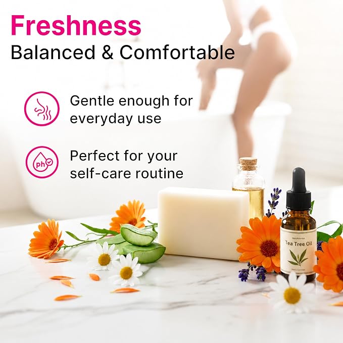 Yoni Soap for Vaginal Intimate Feminine Wash - Advanced pH Balance & Odor Care Control Hydration Complex - Natural Korean Cold-Pressed Vegan Formula with Aloe Vera, Chamomile & Calendula - 2 Pack