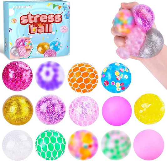 Squishy Stress Balls, Squishies for Kids Adults Anxiety Stress Relief Toys, Squeeze Balls Bulk Fidget Toys for Party Favors, Birthday Gift, Goodie Bag Stuffers