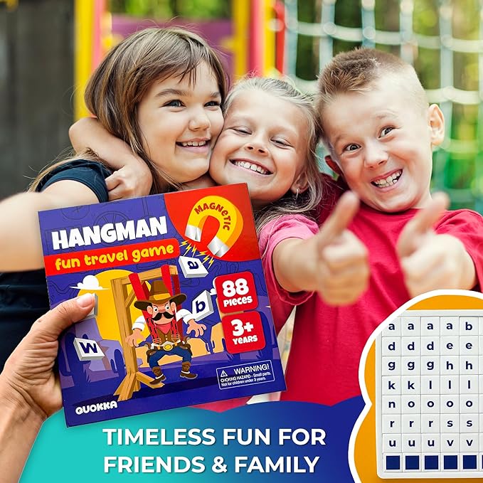 QUOKKA Magnet Game for Kids 3-5 - Hangman Game Kids Ages 4-8 - Travel I Road Trip I Plane I Car Ride - Magnetic Toddler Travel Toys