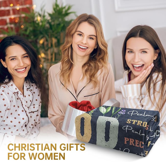 Gifts for Women - Christian Inspirational Floral Blanket | Religious Birthday Gift for Women, Blanket for Mom, Sisters, and Friends, Baptism & Confirmation, Spiritual Gift 80"X 60"