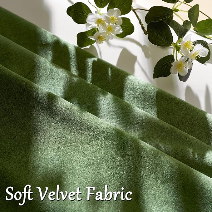 GIGIZAZA Olive Green Velvet Throw Pillow Covers 12x20 Pack of 2 | Decorative Lumbar Pillows for Couch Sofa,280gsm Soft Textured Fabric,Modern Pillowcases,Luxury Cushion Covers