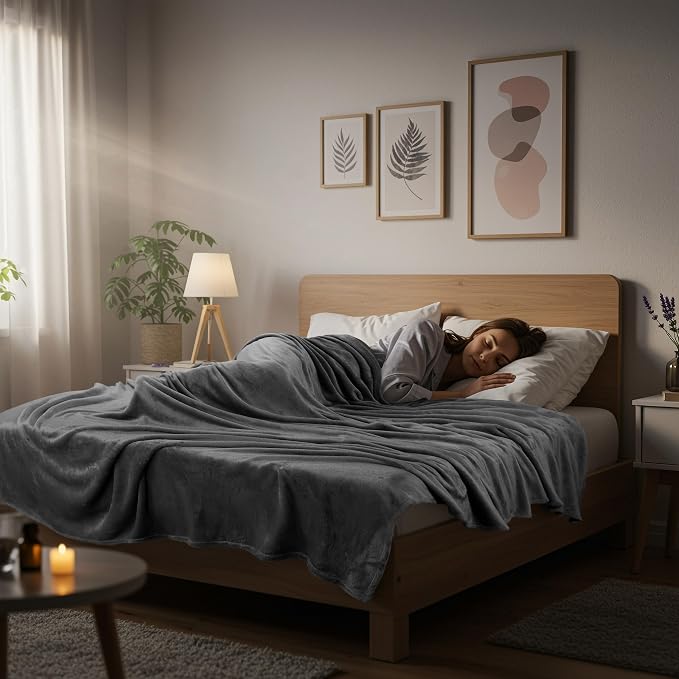 Utopia Bedding Fleece Bed Blanket California King Size Grey (102x96 Inch) | Microfiber Plush Warm Lightweight Breathable Cozy Blanket Anti-Static, All Season Use, Gift for Women and Men
