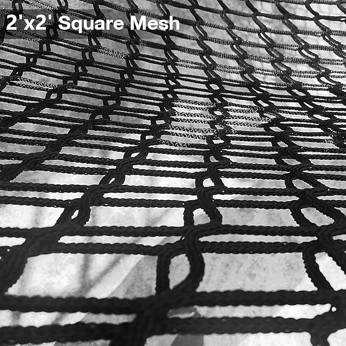 Jalunth Kids Playground Play Safety Net - Climbing Cargo Net Treehouse Accessories Outdoor Equipment Set Double Layers Heavy Duty Backyard Net Bridge for Tree House Tree Fort Back Yard (14.5' x 9.8')