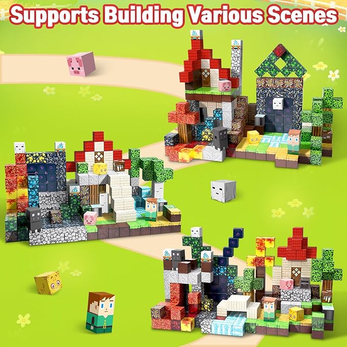 300PCS Magnetic Blocks 0.8in Magnet Cubes for Kids Boys Girls Age 3 4 5 6 7 8 9 10 Magnetic Toys Building Blocks Sets Educational Stacking Magnet Building Cubes Construction Toy Gift