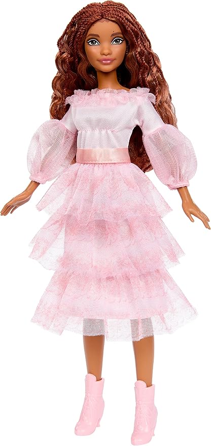 Mattel Disney The Little Mermaid Toys, Celebration Ariel Collectible Doll with Red Hair & Pink Dress, Inspired by the Movie