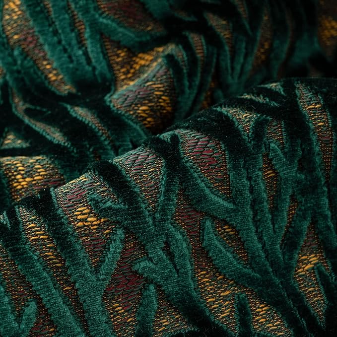 Green Throw Pillow Cover Velvet Cushion Cover Branches Rectangular Pillowcase for Sofa Couch Bedroom Living Room, 12x20 Inch