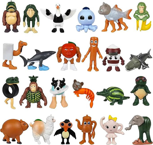 24PCS Italian Brainrot Steal a Brainrot Toys, 1.8" Tralalero Tralala Action Figure, Tung Tung Tung Sahur Doll, Brain Rot Birthday Decorations, Kids Party Favors Gift