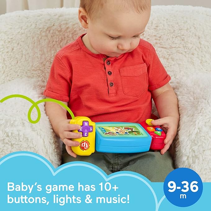 Fisher-Price Baby & Toddler Toy Laugh & Learn Gamer, Electronic Musical Learning Activity for Pretend Play Infants Ages 9+ Months