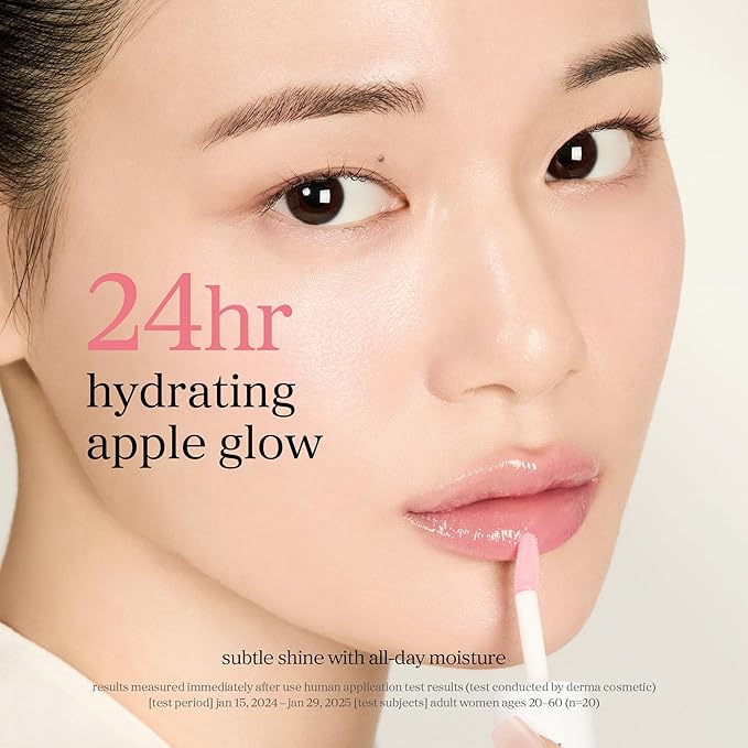 NOONI Korean Lip Oil - Applepeony | Long-Lasting, Moisturizing, Plumping, Revitalizing for Dry Lips, Waterproof, No Peel Off, Hydrating, Stocking Stuffers, Cute Stuff, 0.12 FL Oz