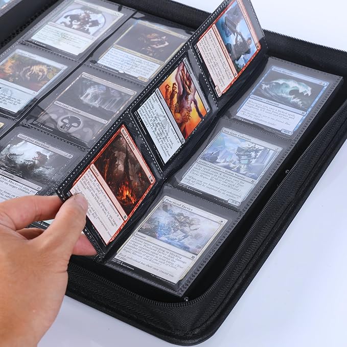 1200+ Pockets Trading Card Binder, 12-Pocket Card Ablum Compatible with lorcana,MTG,Sports Cards & Other Standard Size Trading Card (GREEN)