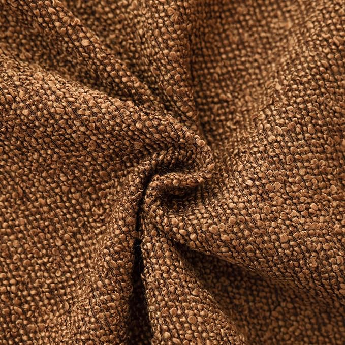 Foindtower Pack of 2 Textured Boucle Throw Pillow Covers Accent Solid Decorative Lumbar Pillow Cases Cozy Couch Cushion Case for Chair Sofa Bedroom Living Room Home Decor 12x20 Inch Hazel Brown