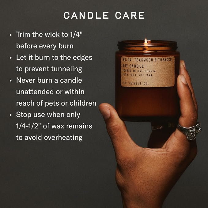 P.F. Candle Co. Golden Coast Classic Standard Scented Soy Wax Candle (7.2 oz) 40-50 Hour Burn Time, Amber Glass Jar, Made in The U.S.A.